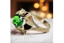 Vintage craft Ring Emerald 14K Yellow gold vrc377y